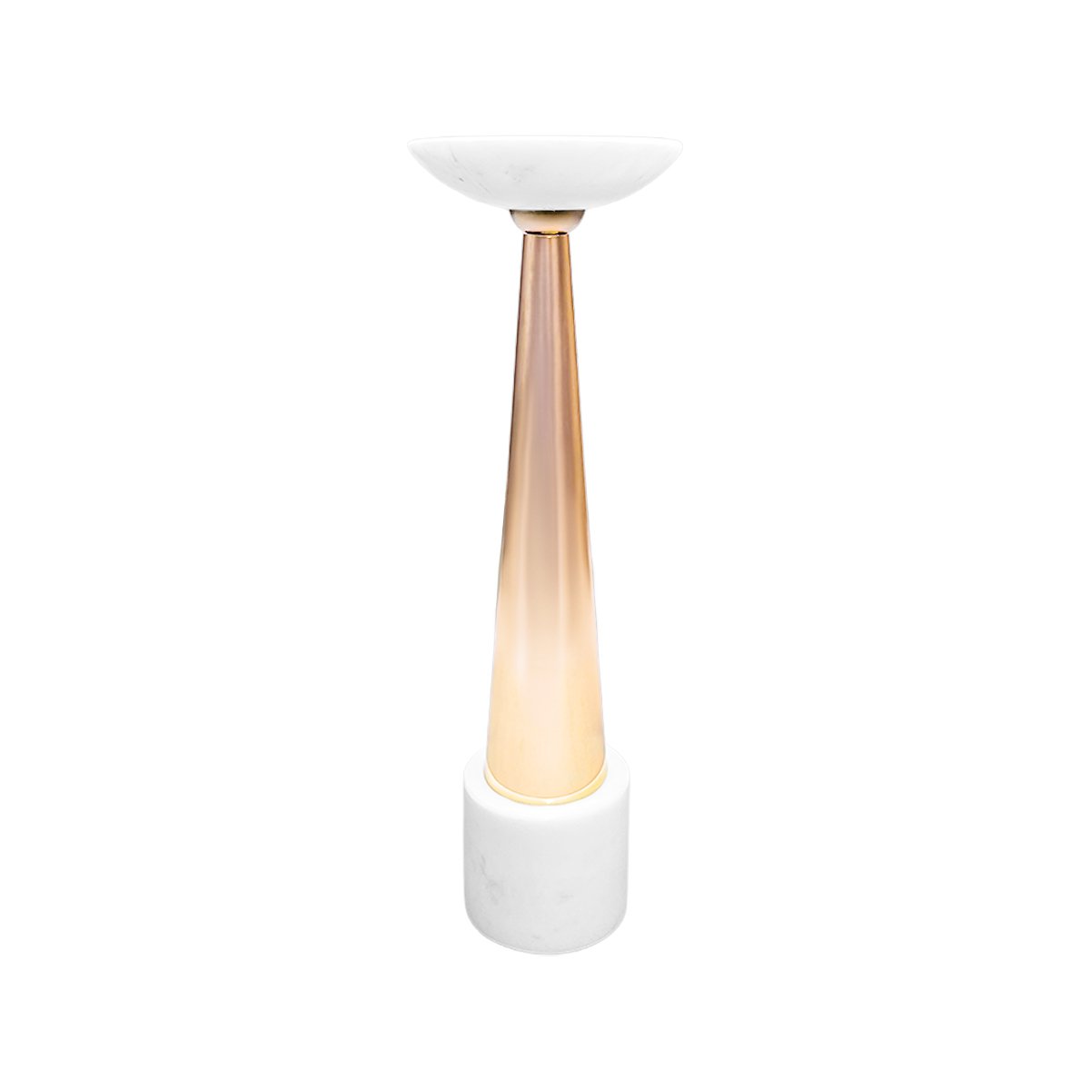 White and gilded pink marble button 12x12x26cm