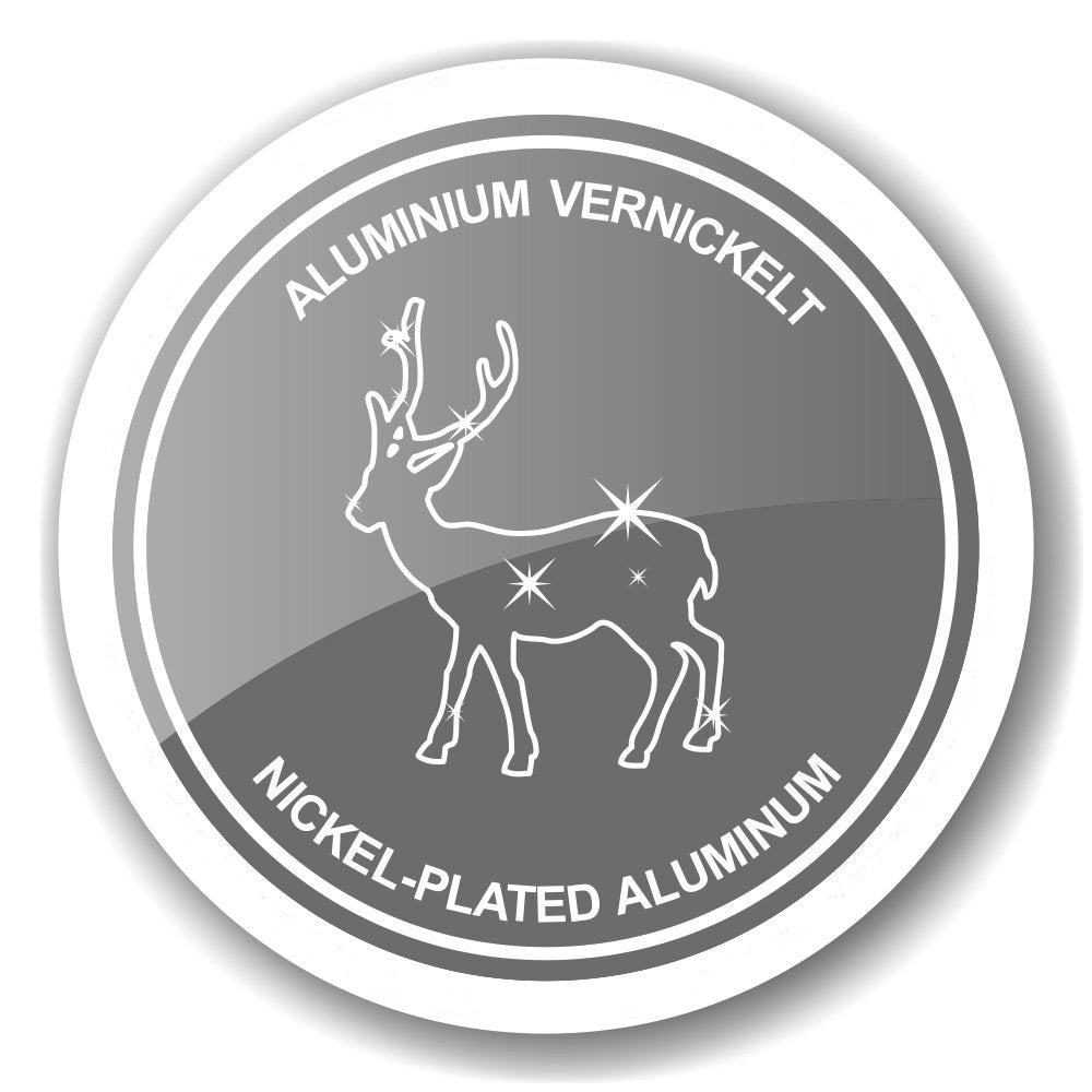 EDZARD candlestick deer, nickel-plated aluminum, height 20 cm, for pillar candle ø 6 cm