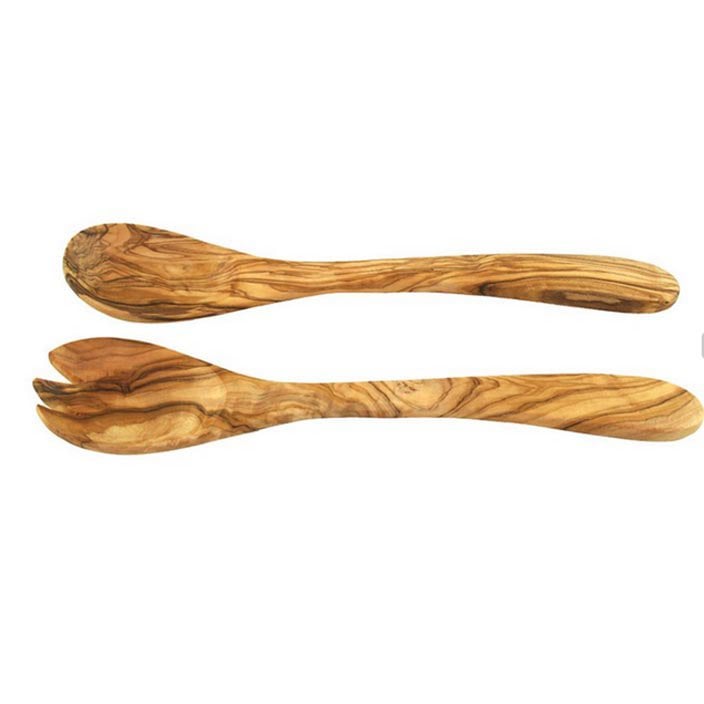 Salad servers SMALL made of olive wood, approx. 21 cm