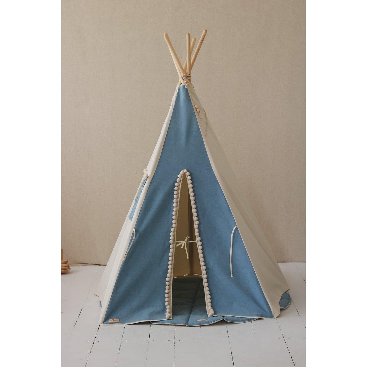 “Jeans” Teepee Tent with Pompoms