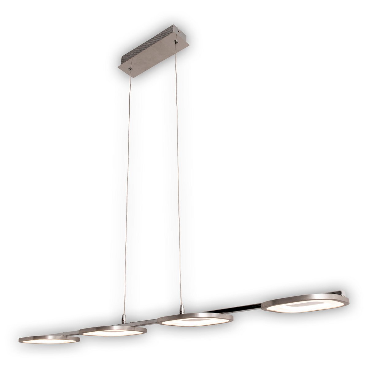 LED-pendellampa "Beam" i metall och plast i stål-blank, med integrerad LED