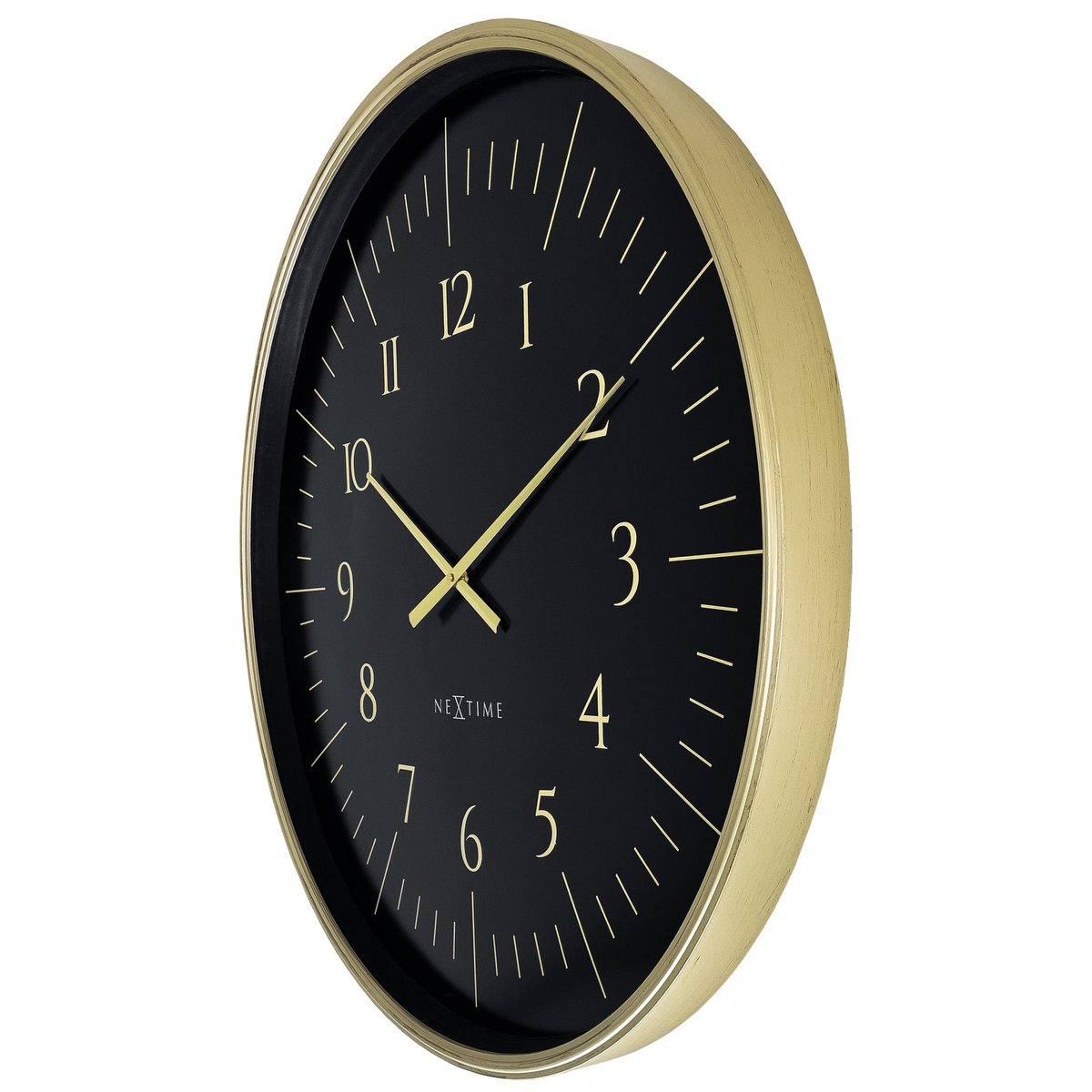 Wall clock 77cm-Black/White-Plastic-NeXtime 'Galaxy Large'