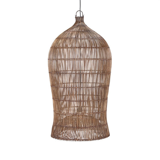 Vävda Bell-hänglampa - Mörk valnöt - XL