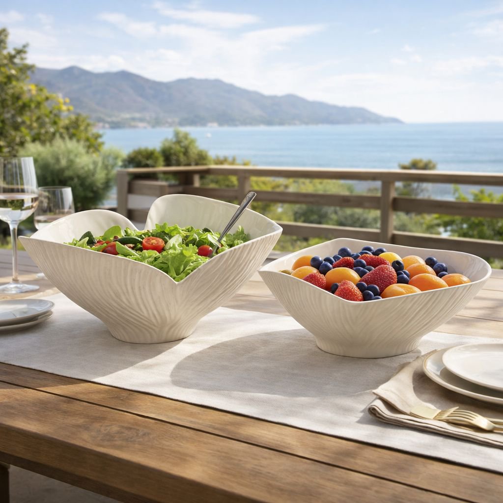 Beige matte bowl 38.5x29x14.5cm