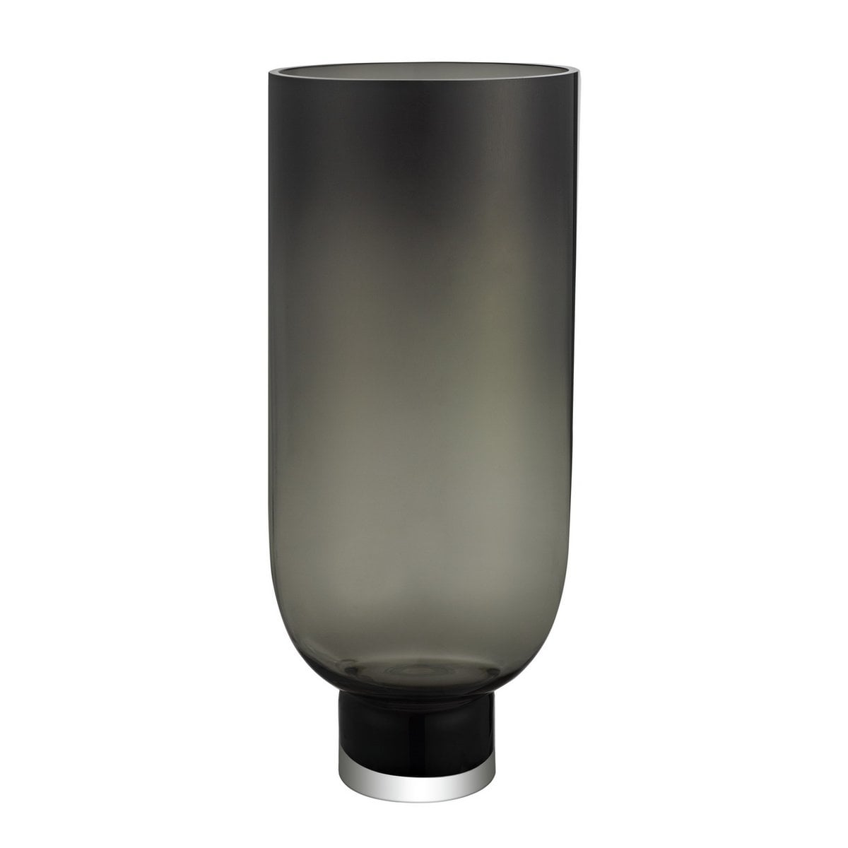 Modern Luxury 9MM thick glass vase dark gray, Sober Design, very tall, OMAHA36GR