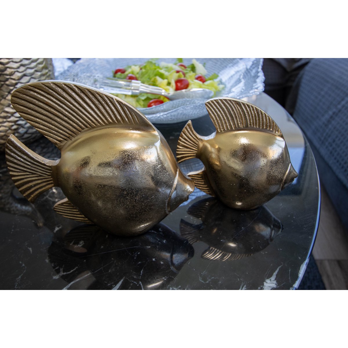 Golden decorative fish H19.5cm