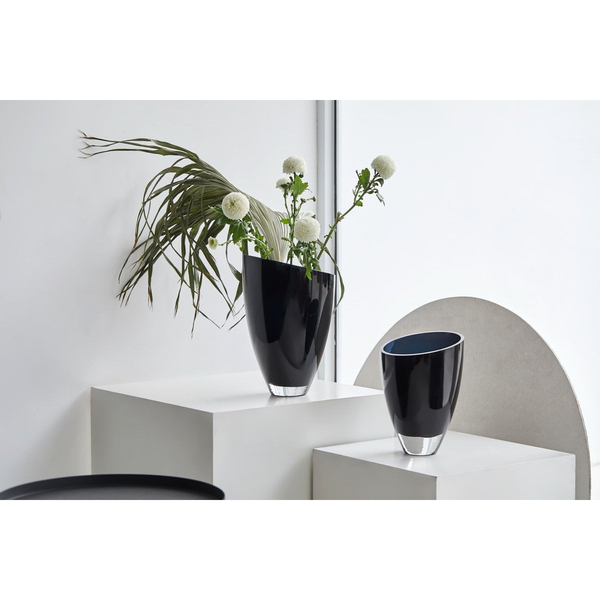 modern glass vase elegant dark blue, BULED25IB, 9mm luxury glass