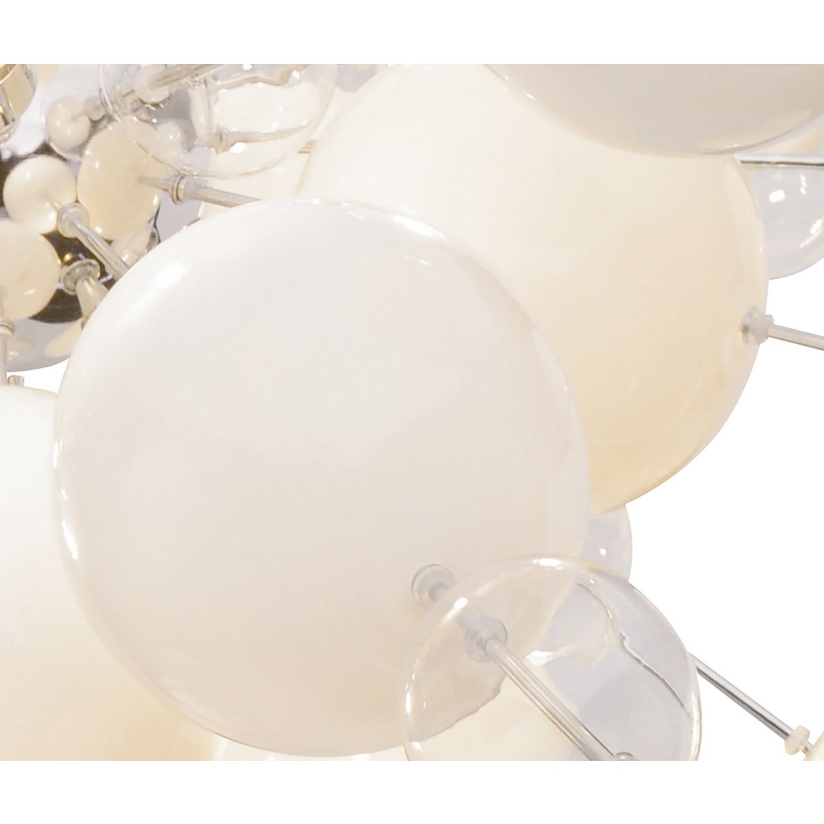 Pendant lamp "explosion" white made of metal and glass, G9 versions, for dining room, living room, hallway or office, hanging lamp Øca 65 cm
