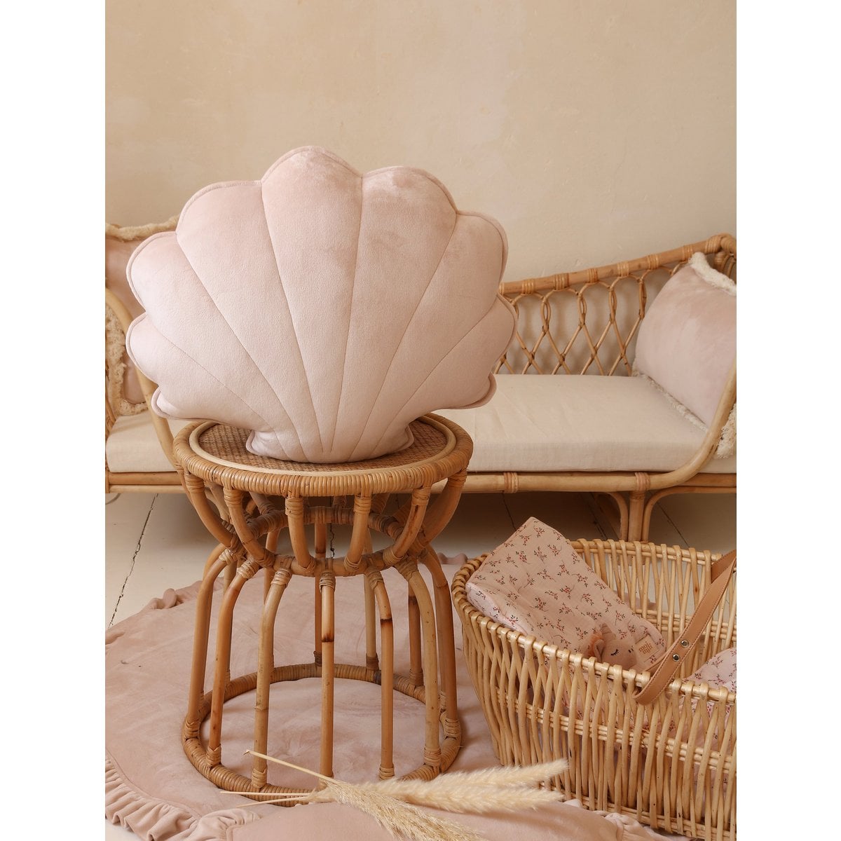 Soft Velvet Shell Cushion “Latte”