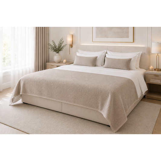 Wool bed runner ECO FOSSIL - 130 x 250 cm