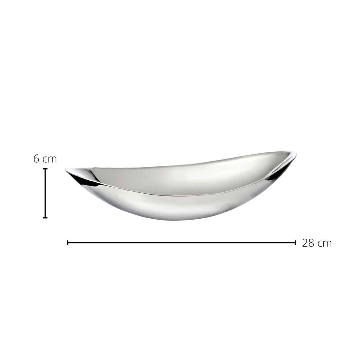 Halifax bowl (length 27 cm), silver-colored, highly polished, stainless steel