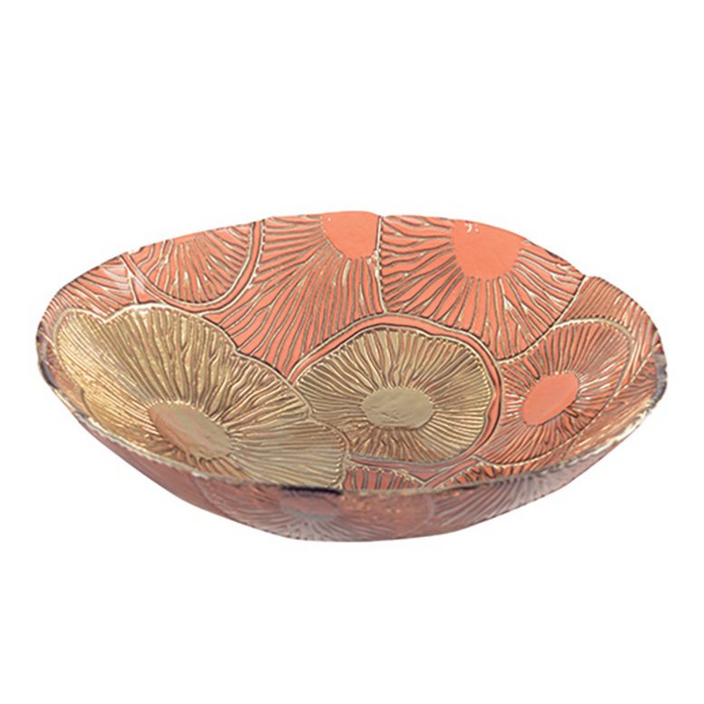 Coupe lotus rouge et dorée 40cm