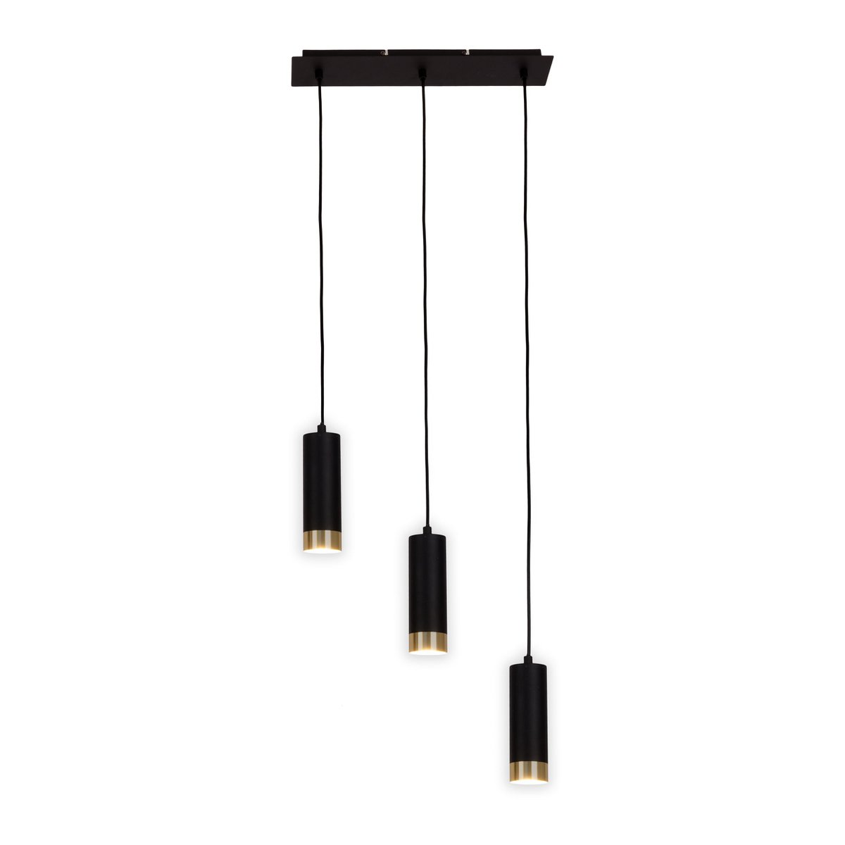 3-pack pendellampa "FRIDU" i matt svart metall, med GU10-socklar, 48 cm lång